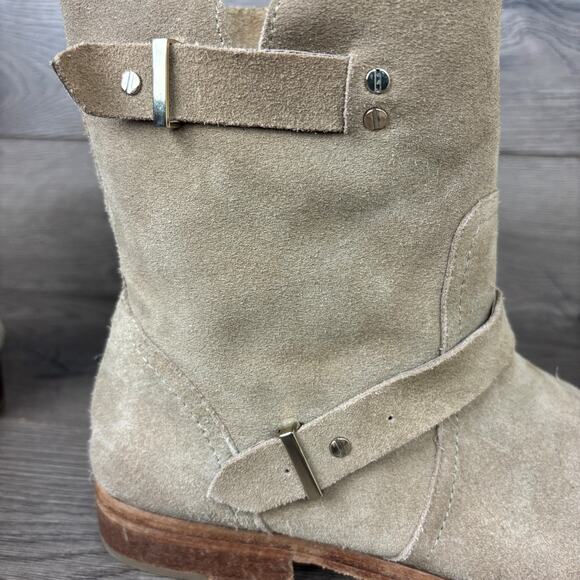 Joie Hoxton Strap Buckle Boots Womens 40 Beige/Tan Suede Round Toe Ankle Booties - Picture 12 of 12